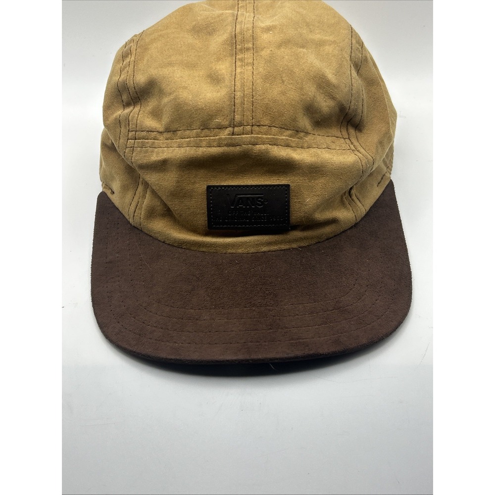 Vans Davis 5 Panel Camper Hat Cap Tobacco Brown Suede Brim Mens Strapback